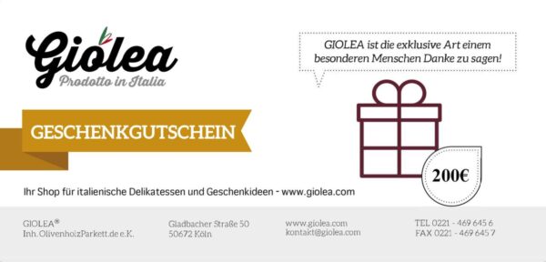 Gutschein 200€ - Giolea